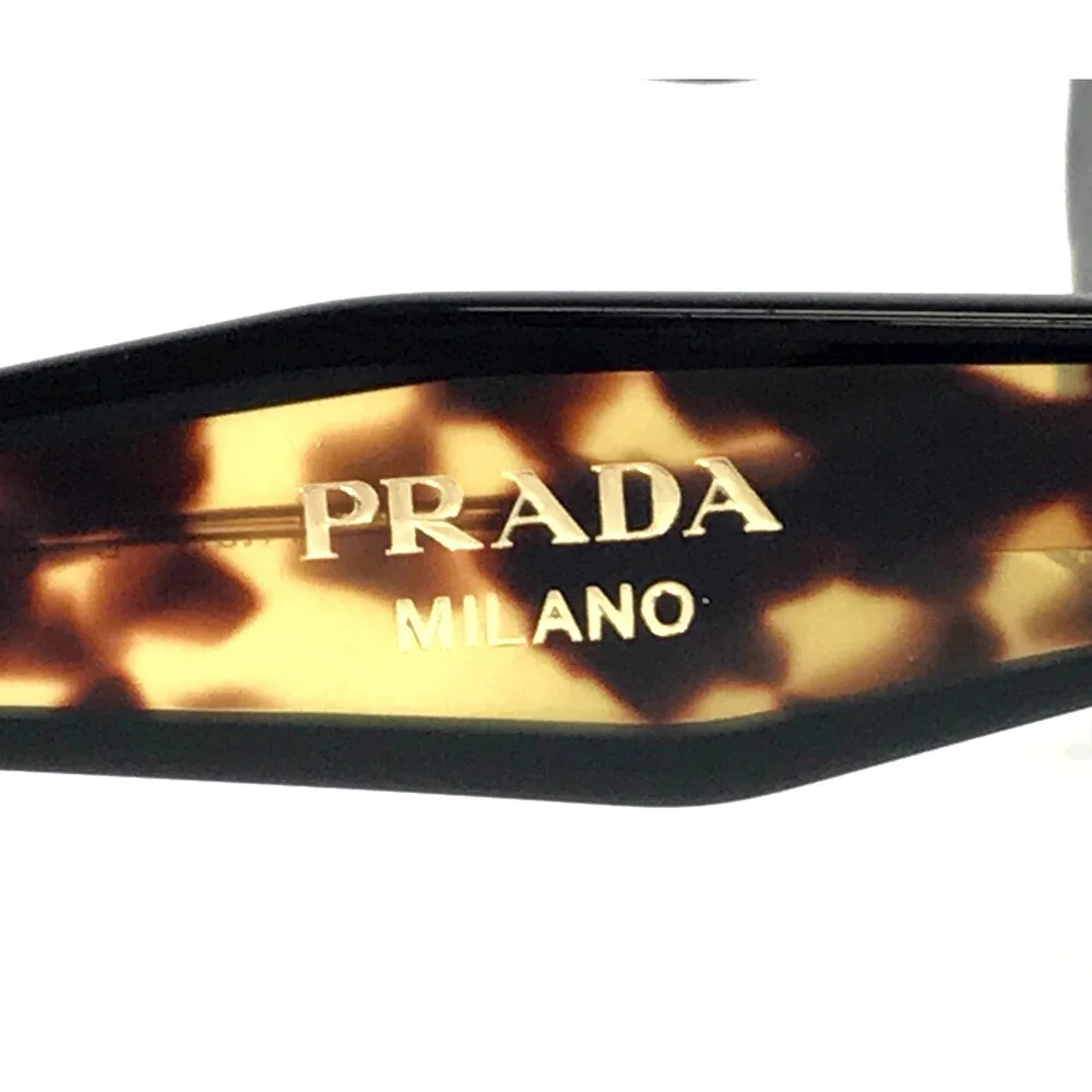 Prada Sunglasses SPR15W 389-0A7 Black Tortoise Frames with Gradient Gray Lenses
